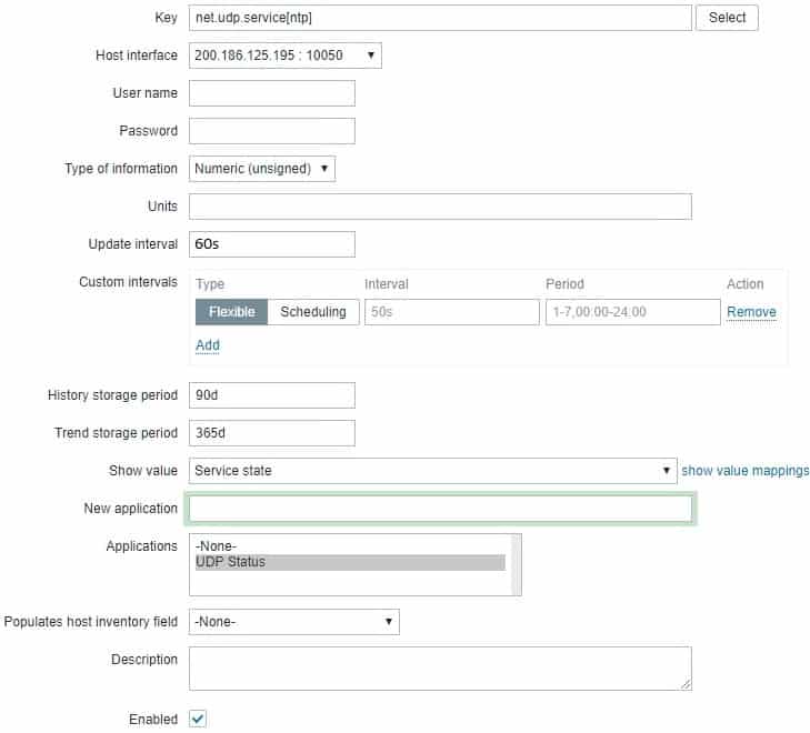 Tutorial Zabbix Monitor UDP Port Status and Performance