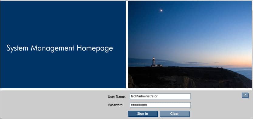 HP System Management Homepage login