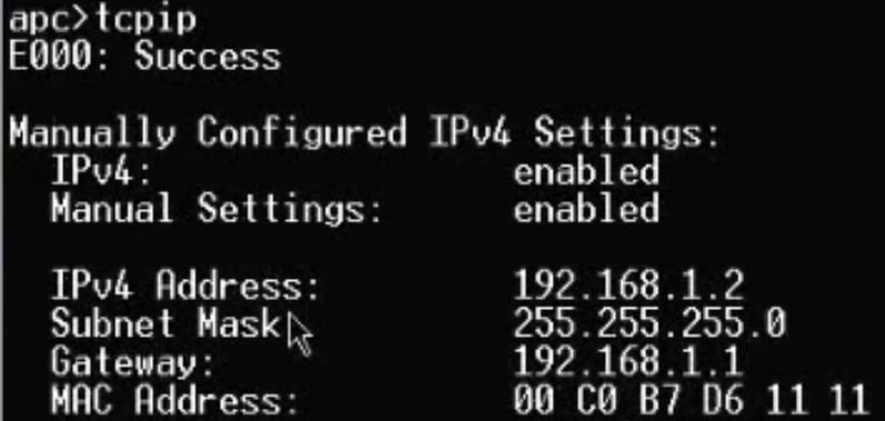 apc discover ip address-console