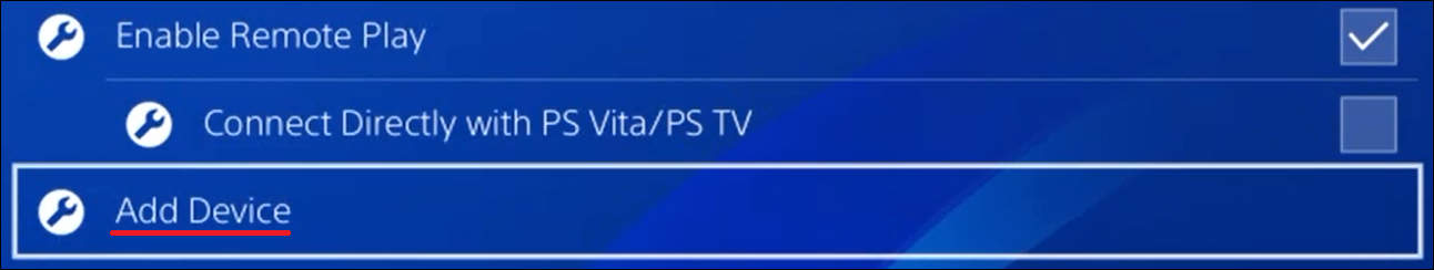 Playstation Remote play - Add device