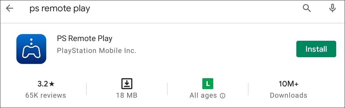 Android tablet - PS Remote play installation
