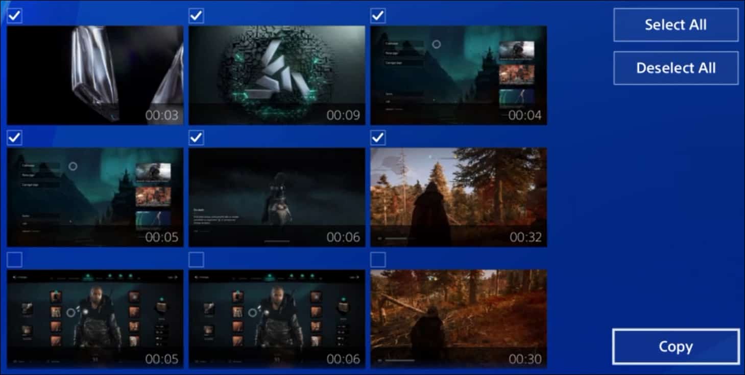 Playstation - Copying video clip to usb device