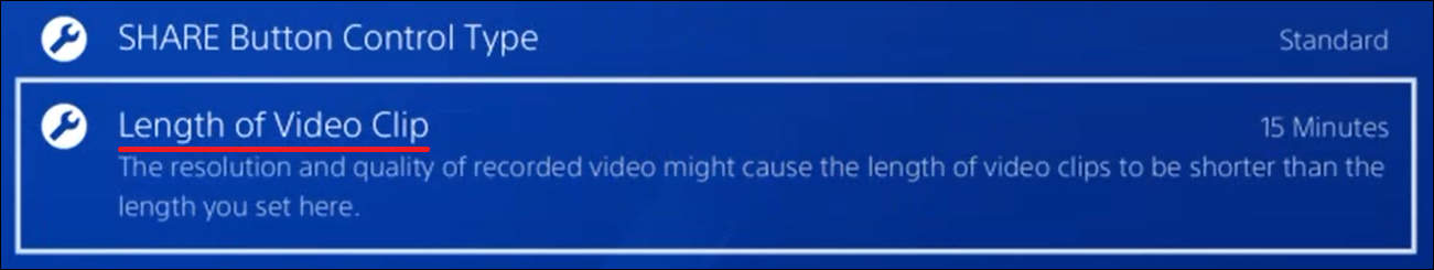 Playstation - Length of video clip