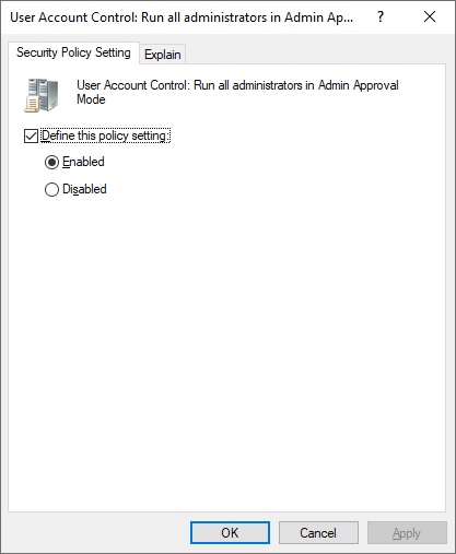 GPO - Run all administrators in admin aproval mode GPO - Run all administrators in admin aproval mode
