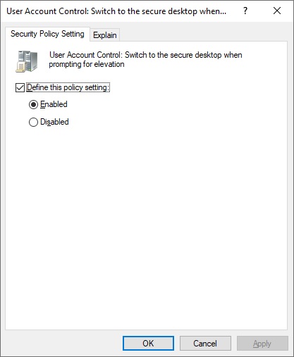 GPO - Switch to secure desktop GPO - Switch to secure desktop