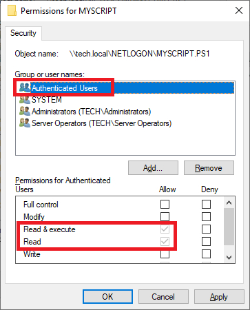 GPO - Logon script permission GPO - Logon script permission