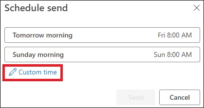 OUTLOOK - SCHEDULE MESSAGE