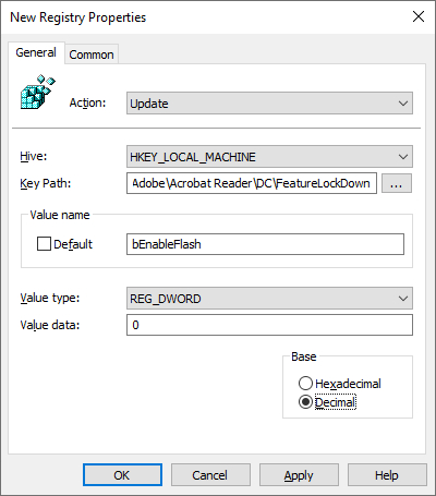 GPO - Disable Flash on Adobe Reader DC GPO - Disable Flash on Adobe Reader DC